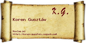 Koren Gusztáv névjegykártya