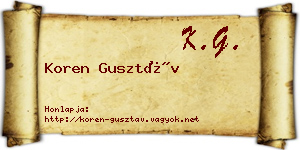 Koren Gusztáv névjegykártya